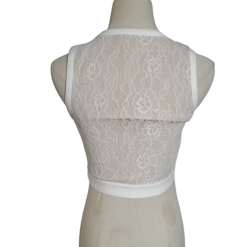 Girlcode White Lace Bra Crop Top - Picture 3 of 6
